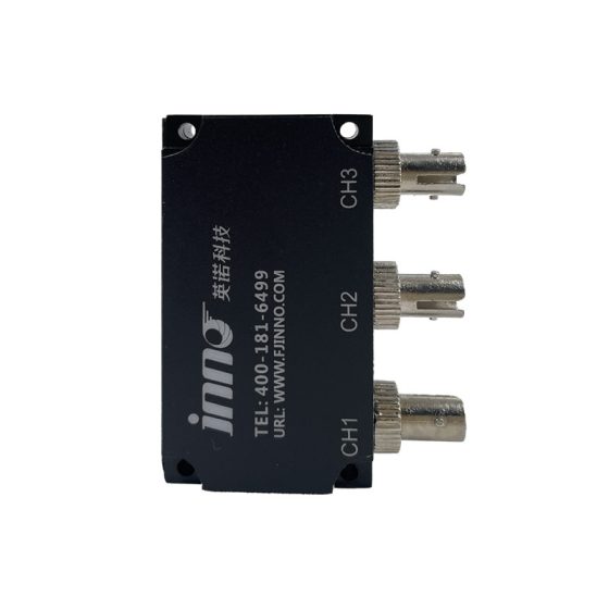 Fiber optic temperature measurement module with three channels