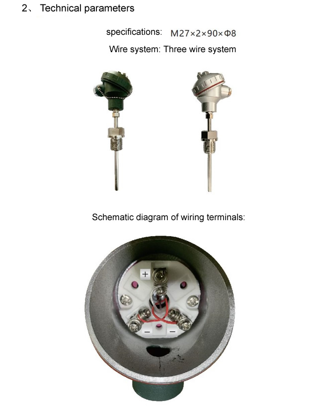 Oil immersed transformer PT100 temperature sensor
