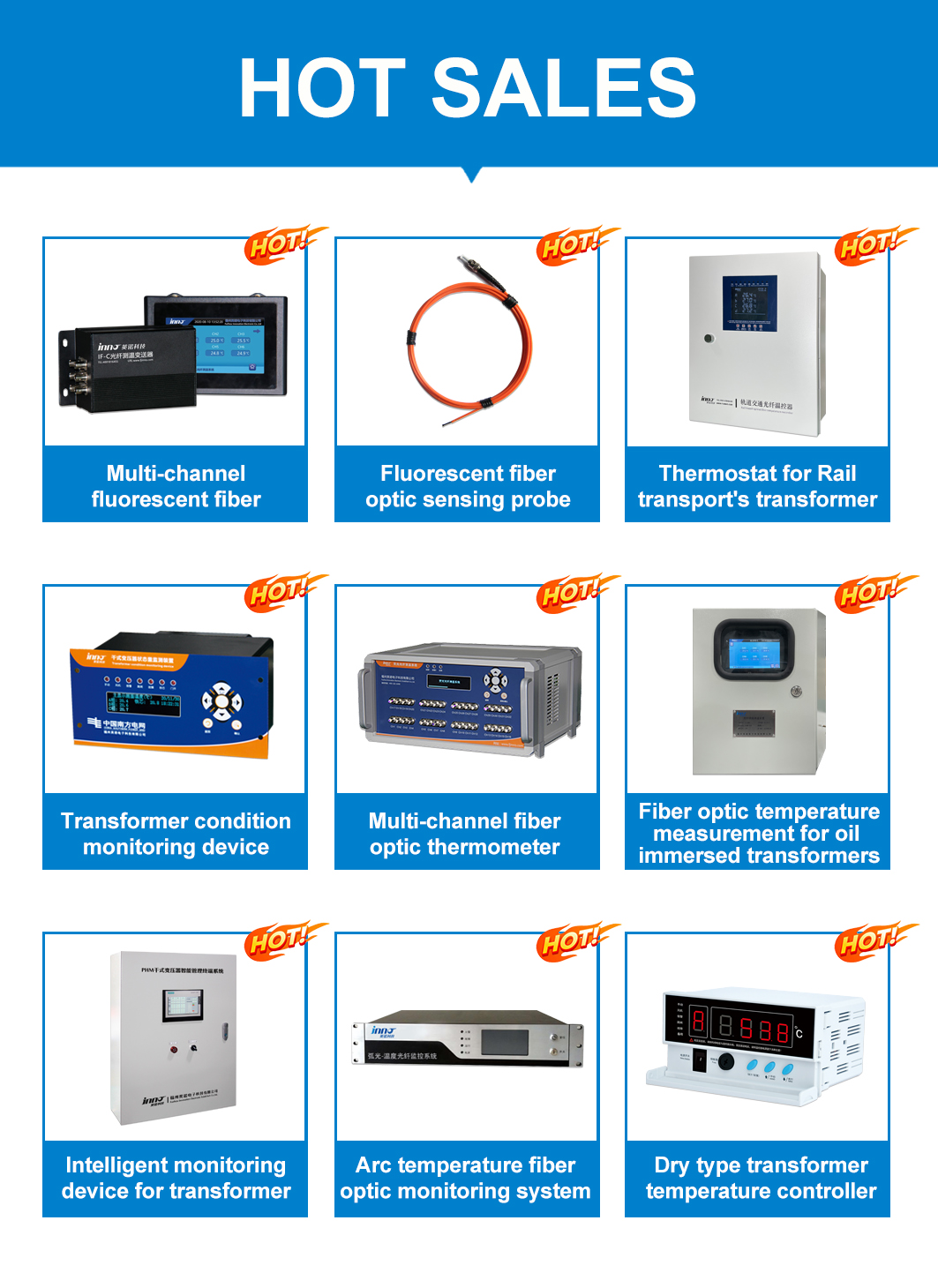 hot products Fluorescent fiber optic temperature measurement Inno Technology