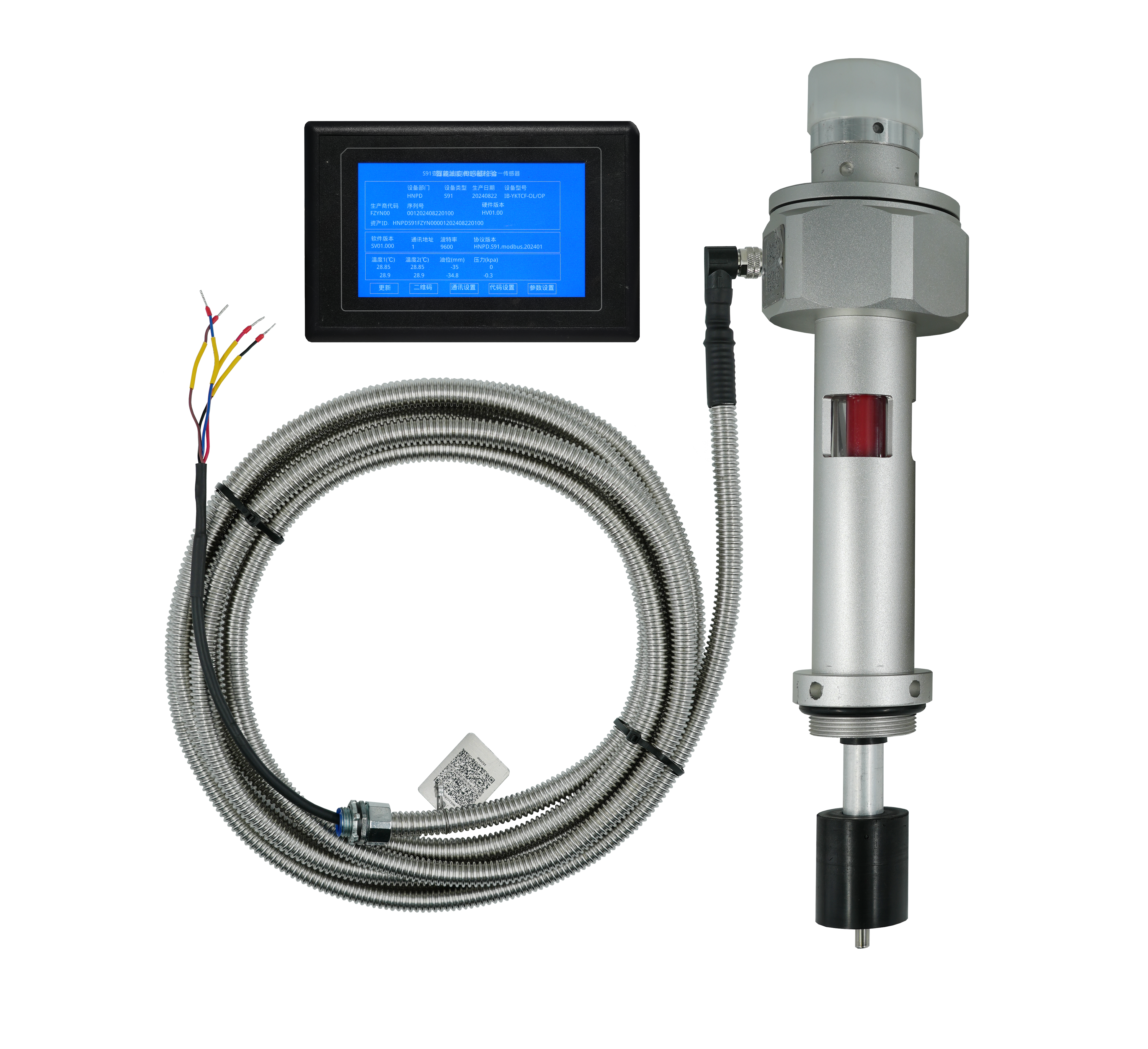 Transformer temperature, oil level, and pressure monitoring device